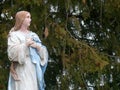 Religious Statue Iconography Mary in an Outdoor Setting