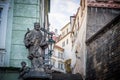 Religious statue in Prague alleyway Royalty Free Stock Photo