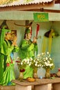 Religious Statues With Green Clothing