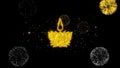Religious symbol Ayyavazhi symbolism Icon on Glitter Golden Particles Firework.