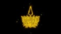 Religious symbol Ayyavazhi symbolism Icon Sparks Particles on Black Background.