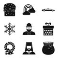 Religious symbolism icons set, simple style