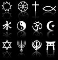 Religious Symbols on Black Royalty Free Stock Photo