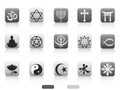 Religious symbols button