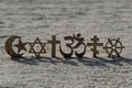 Religion and spirituality. Religious symbols Royalty Free Stock Photo