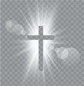 Religious three crosses with sun rays