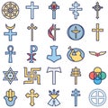 Religious Vector Icons set every single icon can be easily modified or edited Royalty Free Stock Photo