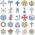 Religious Vector Icons set every single icon can be easily modified or edited