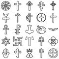 Religious Vector Icons set every single icon can be easily modified or edited Royalty Free Stock Photo