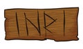 Wooden sign with the inscription INRI in cartoon style, Vector illustration