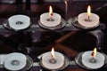 Religous candles on inside of cathedral Royalty Free Stock Photo