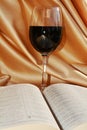 Religous Mass, wine and bible, concept background Royalty Free Stock Photo