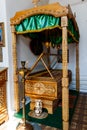 Reliquary with part of relic of St. Ilya Muromets in Holy Trinity Church in village Karacharovo near Murom Russia