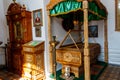 Reliquary with part of relic of St. Ilya Muromets in Holy Trinity Church in village Karacharovo near Murom, Russia