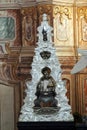 The reliquary with the relics of St. Ignatius Loyola, main altar in the Church of Saint Catherine of Alexandria in Zagreb
