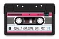 Black Audio Cassette, Totally Awesome 80`s Mixtape Royalty Free Stock Photo