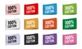 Relistic fabric labels colors set collection on white background vector