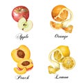 Relistic fruits set