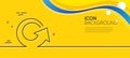 Reload arrow line icon. Update Arrowhead. Minimal line yellow banner. Vector