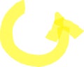 Reload arrow making almost a full circle with yellow paintbrush stroke effect pointing to the right, representing an