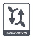 reload arrows icon in trendy design style. reload arrows icon isolated on white background. reload arrows vector icon simple and