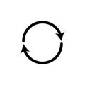 Reload button icon set. sync arrow signs. circular refresh button vector. repeat rotation symbol. reset navigation icon. reusing Royalty Free Stock Photo