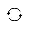 Reload button icon set. sync arrow signs. circular refresh button vector. repeat rotation symbol. reset navigation icon. reusing Royalty Free Stock Photo