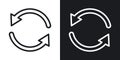 Reload button icon set. sync arrow signs. circular refresh button vector. repeat rotation symbol. reset navigation icon. reusing Royalty Free Stock Photo