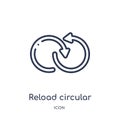 reload circular arrow icon from ultimate glyphicons outline collection. Thin line reload circular arrow icon isolated on white