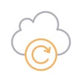 Reload cloud thin color lline vector icon Royalty Free Stock Photo