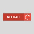 Reload flat button on grey background. Royalty Free Stock Photo