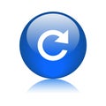 Reload icon web button blue Royalty Free Stock Photo
