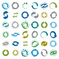 Reload icons isolated on white background vector set, loop arrow Royalty Free Stock Photo