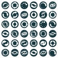 Reload icons isolated on white background vector set, loop arrow