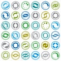 Reload icons isolated on white background vector set, loop arrow Royalty Free Stock Photo