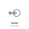 Reload outline vector icon. Thin line black reload icon, flat vector simple element illustration from editable user interface Royalty Free Stock Photo