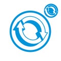 Reload refresh arrows loop vector simple single color icon isola Royalty Free Stock Photo