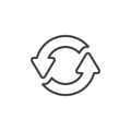 Reload, refresh button line icon Royalty Free Stock Photo