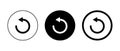 Reload, refresh, repeat icon vector isolated on circle background