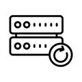 Reload server thin line vector icon