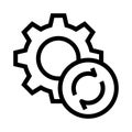 Reload Setting vector line icon Royalty Free Stock Photo