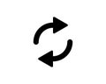 Reload sign line vector icon. Refresh vector icon. Repeat icon. Full rotation sign. Loop symbol.