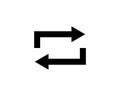 Reload sign line vector icon. Refresh vector icon. Repeat icon. Full rotation sign. Loop symbol.