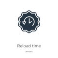 Reload time icon vector. Trendy flat reload time icon from arrows collection isolated on white background. Vector illustration can