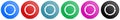 Reload web vector icons, set of circle gradient buttons in 6 colors options for webdesign and mobile applications Royalty Free Stock Photo