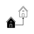 Black solid icon for Relocate, moving and relocation Royalty Free Stock Photo