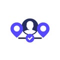 relocate or relocation icon on white
