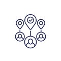 relocate staff, relocation line icon