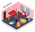 Relocating People Isometric Composition Royalty Free Stock Photo