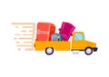 Relocation freight truck vector icon